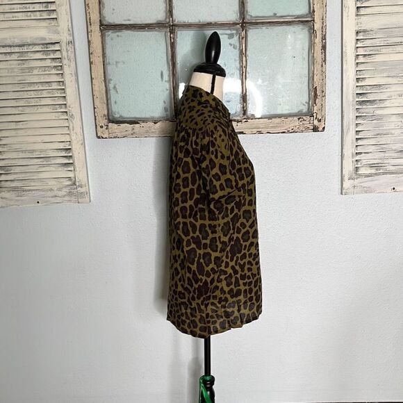 Marc by Marc Jacobs Mens Casual Button Down Shirt Pantherl Print Green Small - Picture 6 of 11